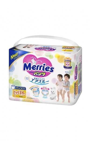 Подгузники-трусики Merries размер Big 12-22 кг / 24 шт. (Jumbo)