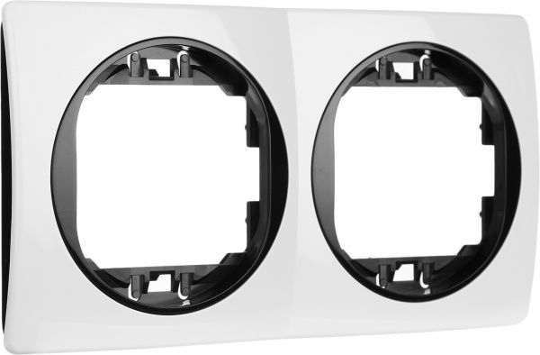 Рамка двомісна Aling-Conel EON горизонтальна біло-чорний E6701.0E