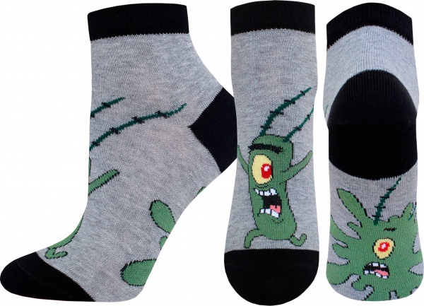 Шкарпетки жіночі Брестские 1146 Spongebob (укорочені) 449 р.23 сірий меланж