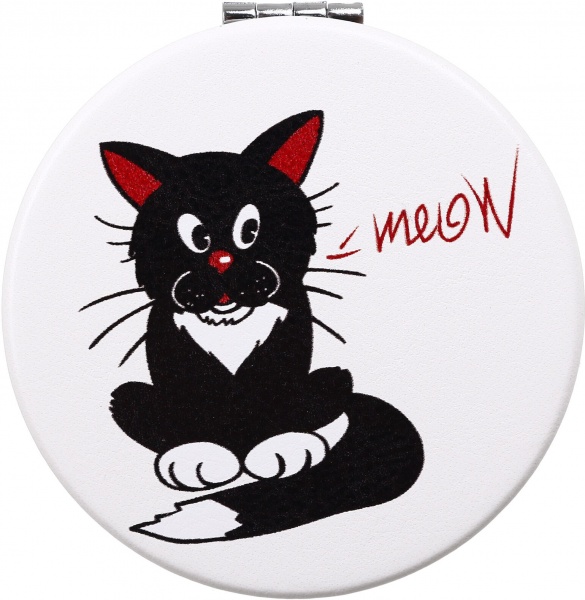 Зеркало карманное косметическое Лідер Канц Котик круглое 12 вариантов в ассортименте 