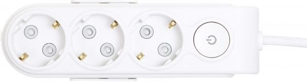 Удлинитель Makel с защитными шторками с заземлением 3 гн. белый 2 м N3310033 