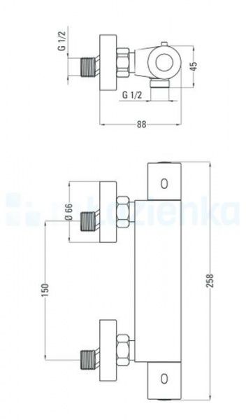Змішувач для ванни Deante ALPINIA BGA 04BT