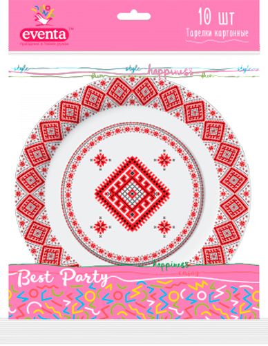 Тарілки паперові Eventa Українська колекція 23 см в асортименті 10 шт.