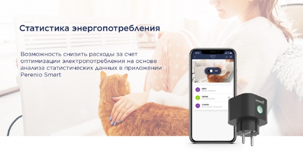 Розумна розетка Perenio PEHPL02 чорний 