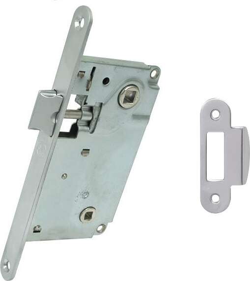 Дверний замок міжкімнатний STV UNI9171 SS з відповідною планкою матовий хром