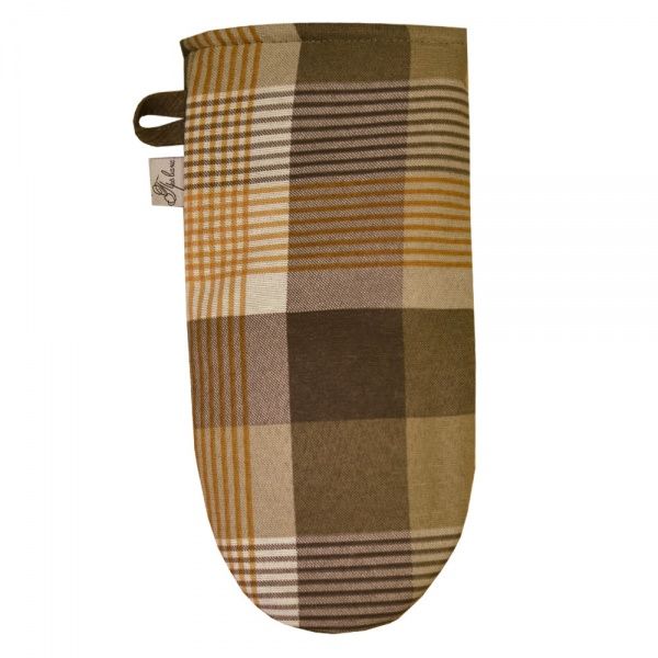 Варежка-прихватка клетка 16x33 см коричневый Прованс 