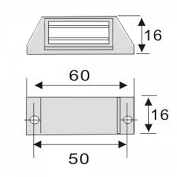 Магніт меблевий з монтажною планкою великий 60x16x16 мм чорний DC 1 шт.