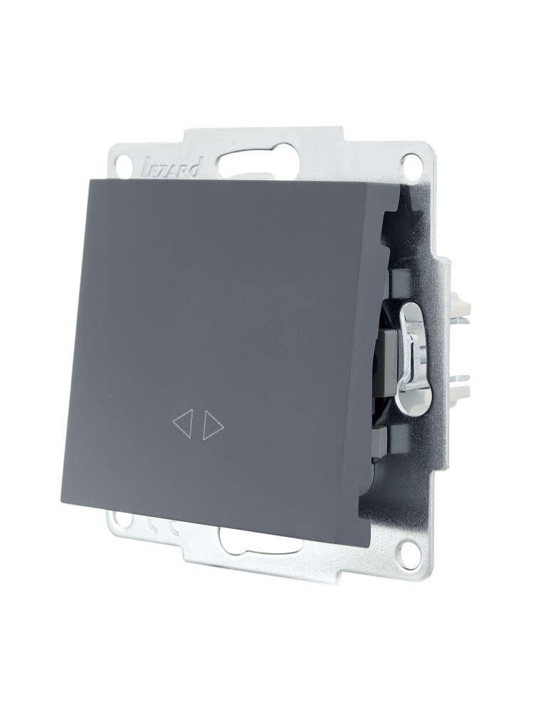 Вимикач перехресний одноклавішний Lezard Vesna без підсвітки шефілд грей 742-3488-107