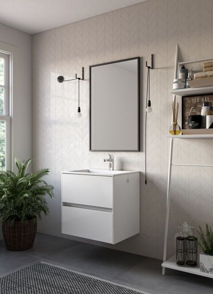 Тумба підвісна Water House Preference N2 80 МДФ білий глянець під умив.Como 80