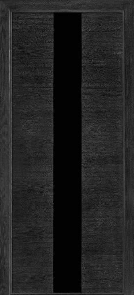 Дверное полотно Urban №23 ПО черное стекло 800 мм дуб неро 
