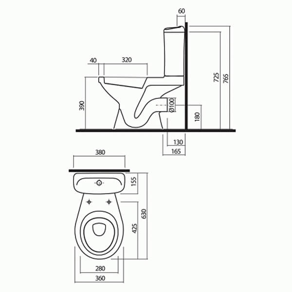 Унитаз-компакт Kolo Idol 19026-00U с сиденьем из полипропилена