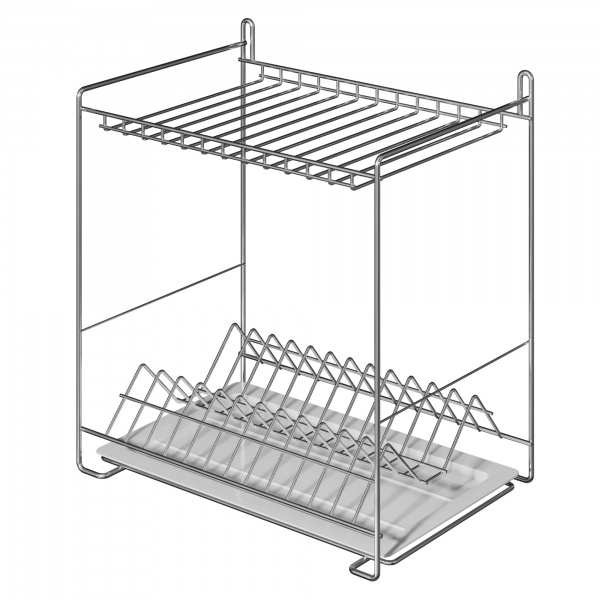 Сушилка для посуды двухъярусная с креплением на стену (СП24222)