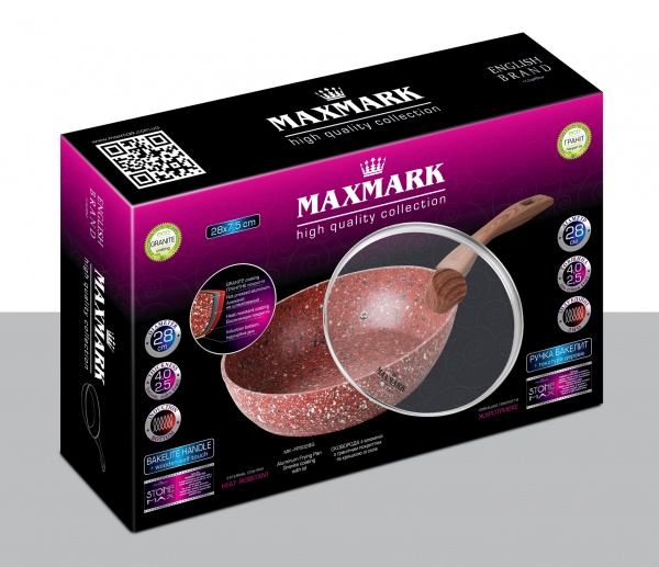 Сковорода с крышкой 28x7,5 см MK-FP5028G Maxmark