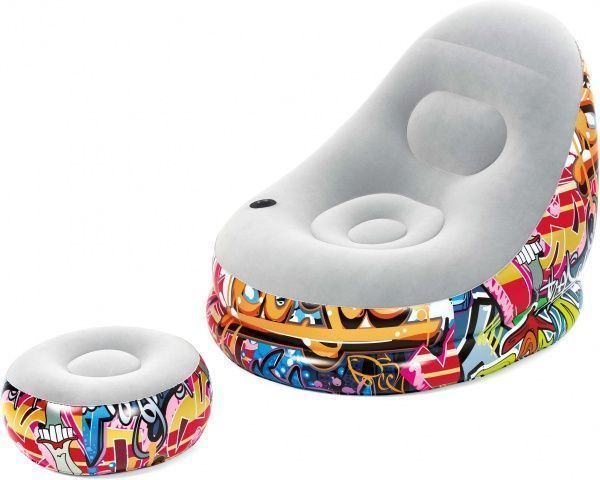 Кресло надувное Bestway Graffiti Comfort Cruiser 121х100 см разноцветный