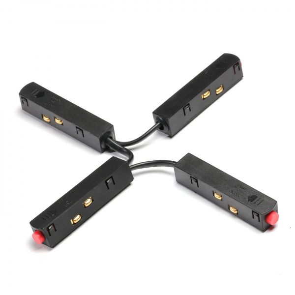 Соединитель крестовый Светкомплект T-CON 400-26 BK черный 