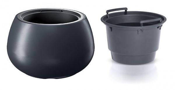 Горшок для цветов Prosperplast HEOS 370х230 мм круглый антрацит 