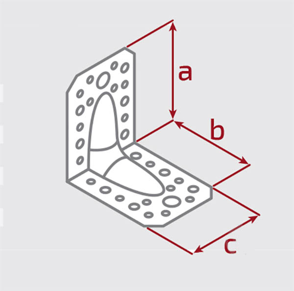Кутник посилений Profstal рівносторонній 50x50x35 мм 1,8 мм