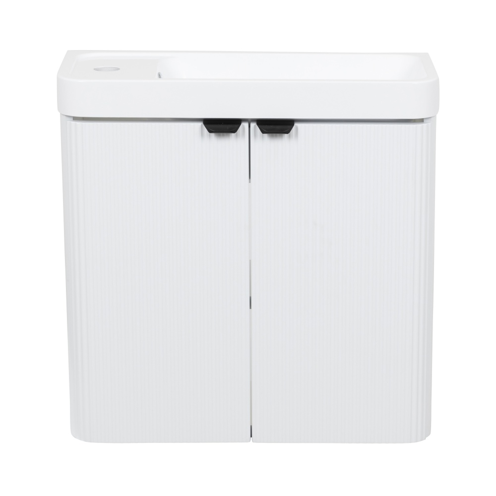 Тумба підвісна Aqua Rodos FROST MINI (WHITE-MATT-PVC) з умивальником BAR MINI L 50 см