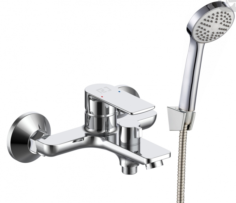 Смеситель для ванны RJ ARA, с душевым гарнитуром, хром