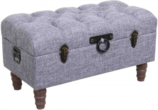 Скриня-пуф Shic B темно-сірий, 71,5х37х36,5 см тканина 