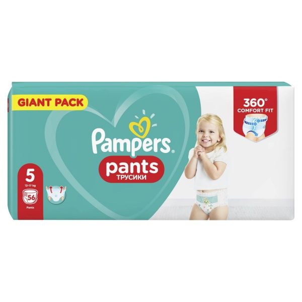 Підгузки-трусики Pampers Pants Розмір 5 (12-17 кг) 56 шт.
