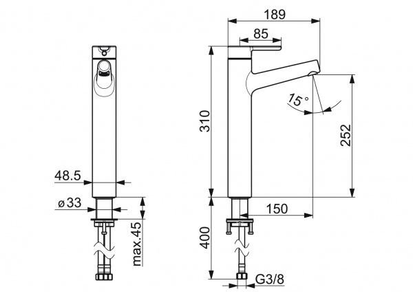 Смеситель для умывальника Oras Inspera 3001F