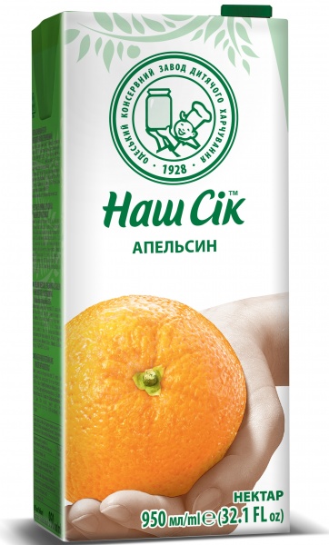 Нектар Наш Сік Апельсин 0,95 л 