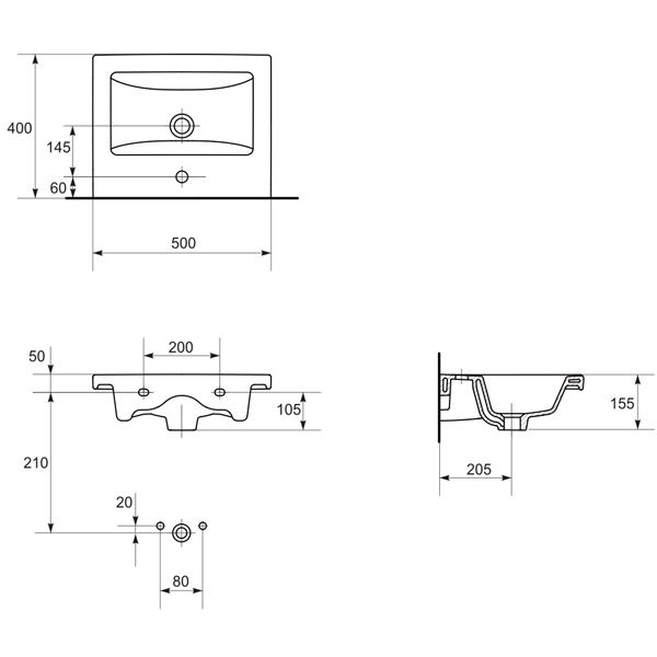 Умывальник Cersanit Como 50 см K32-002-BOX