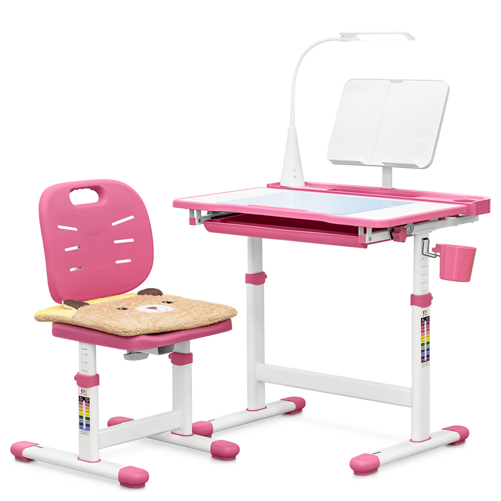 Комплект парта и стул-трансформеры Hommex Evo-kids Evo-17 PN Ergo розовый