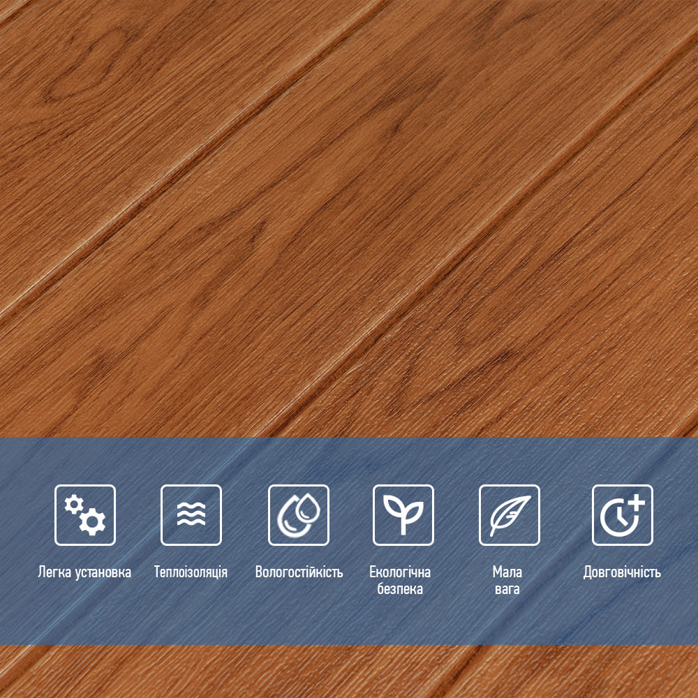 3D-панель з ПП самоклейна Sticker Wall коричневе дерево 700x770x5 мм SW-00000279