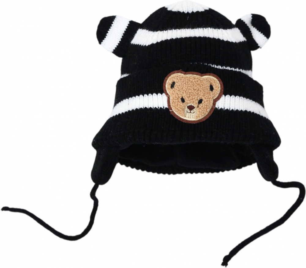 Шапка HW дитяча з мотузочками р.50-52 чорно-білий
