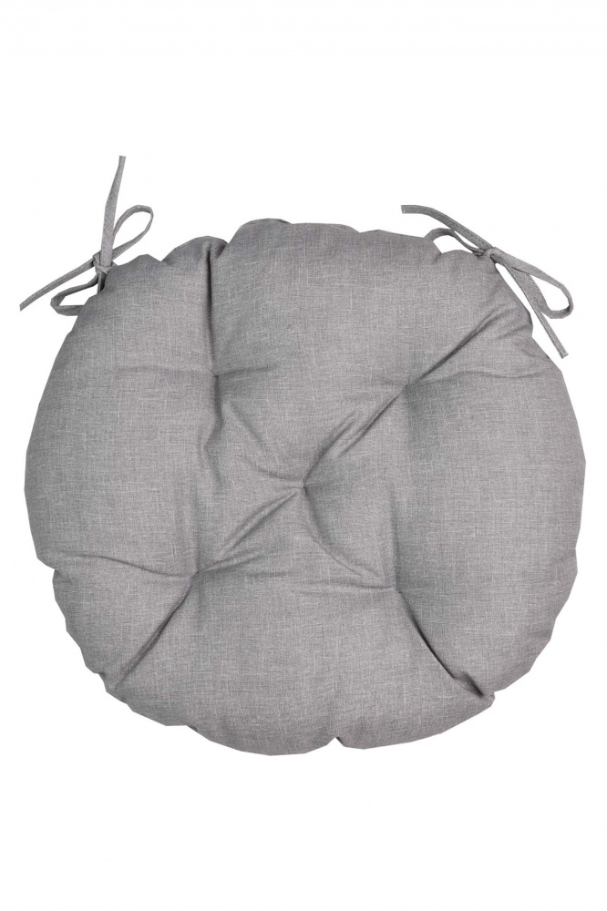 Подушка на стілець Dх40 Листя сірий однотон Прованс