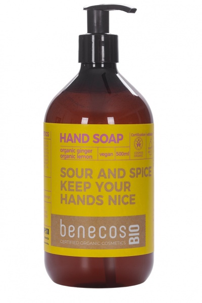Крем-мыло Benecos BIO органический имбирь + органический лимон 500 мл