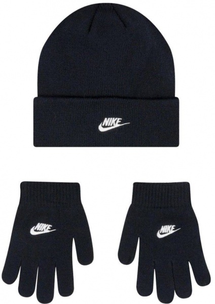 Комплект шапка+перчатки Nike CLUB BEANIE/GLOVE SET 9A2961-023 р.one size черный