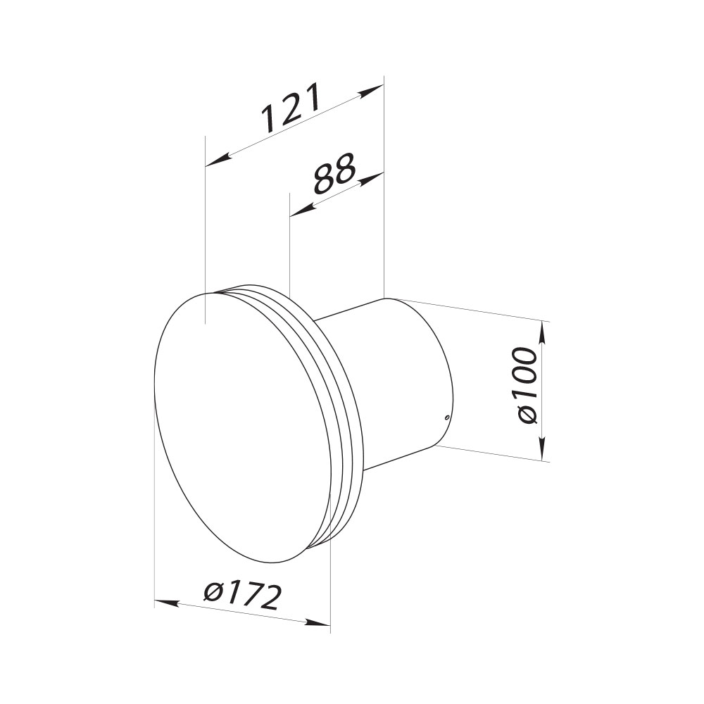 Вытяжной вентилятор Вентс черный РО 100