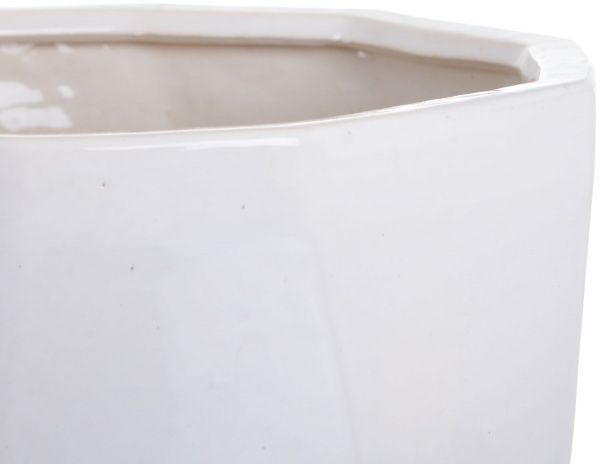 Горщик Viet Thanh Ceramic з блюдцем багатокутник 27х29 см VT.10972-1 фігурний білий 