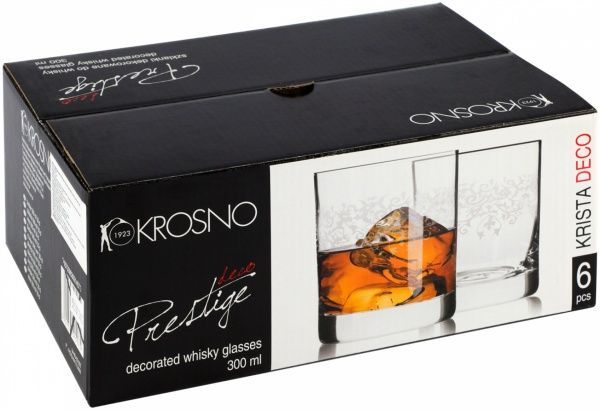 Набор стаканов низких Prestige krista deco 300 мл 6 шт. Krosno