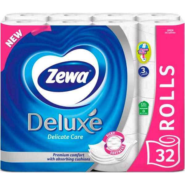 Туалетная бумага Zewa Deluxe лимитированная зимняя коллекция трехслойная 32 шт.