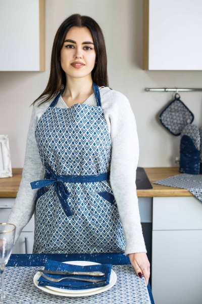 Подушка на стул Joy синий рисунок La Nuit