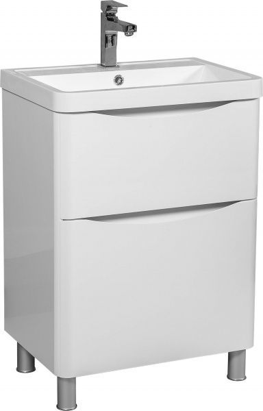 Тумба підлогова Aqua Rodos Vista білий глянець з умивальником Ваr 60 см