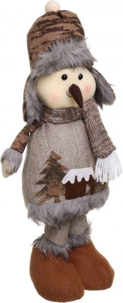 Мягкая игрушка Снеговик стоячий коричневый с мехом 50 см MC96-1601362AB 50 см 