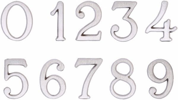 Цифра O латунь нікель 50 мм Larvij LNB5 BLN #0