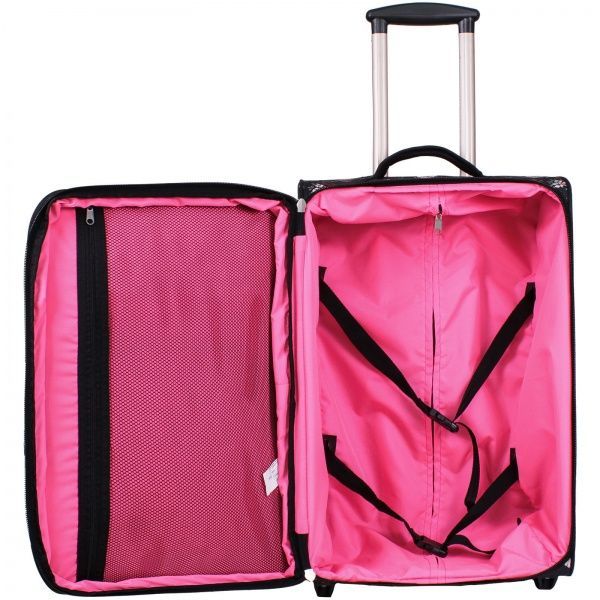 Чемодан Bagland Леон 51 л черный с рисунком 293 (0037666244) 