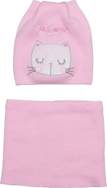 Шапочка дитяча для дівчинки Luna Kids р.50 бузковий із рожевим 2093к 