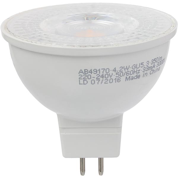 Лампа світлодіодна Osram 4,2 Вт MR16 прозора GU5.3 220 В 2700 К 4052899981140 