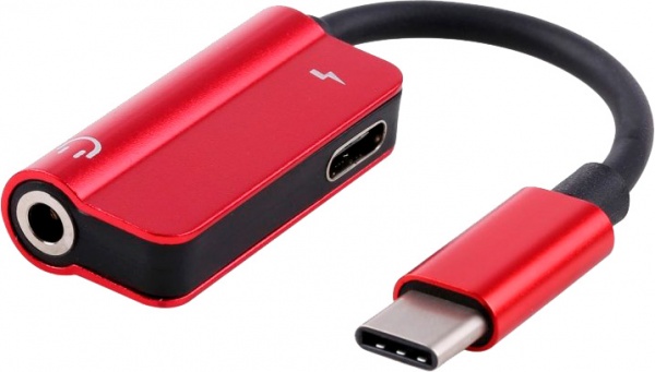 Кабель EXTRADIGITAL USB Type C — 3.5 мм / USB Type C Famale чорний із червоним (KBA1761) 