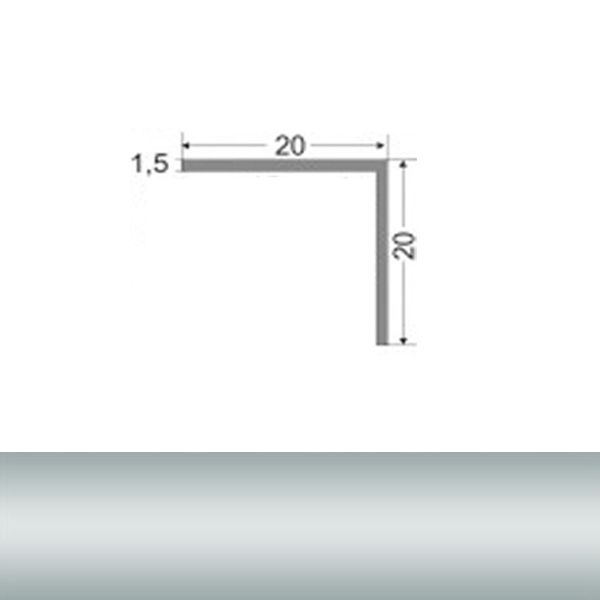 Порожек алюминиевый анодированный TIS 20х20x2700 мм серебро