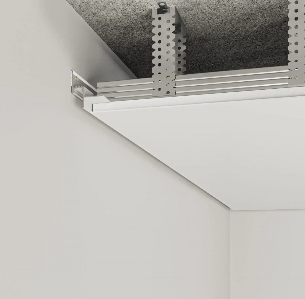 Профиль теневого шв АЛЮПРО с LED каналом ПАС-3410 RAL-9016 мат 3м