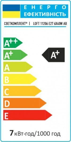 Люстра подвесная Светкомплект Паук Loft 11206 6x40 Вт E27 античная бронза 