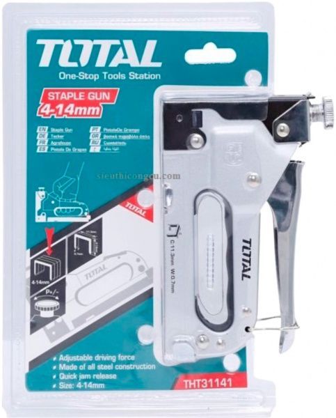Степлер Total THT31141 h = 4-14 мм. тип скобы (А) 53 строительный